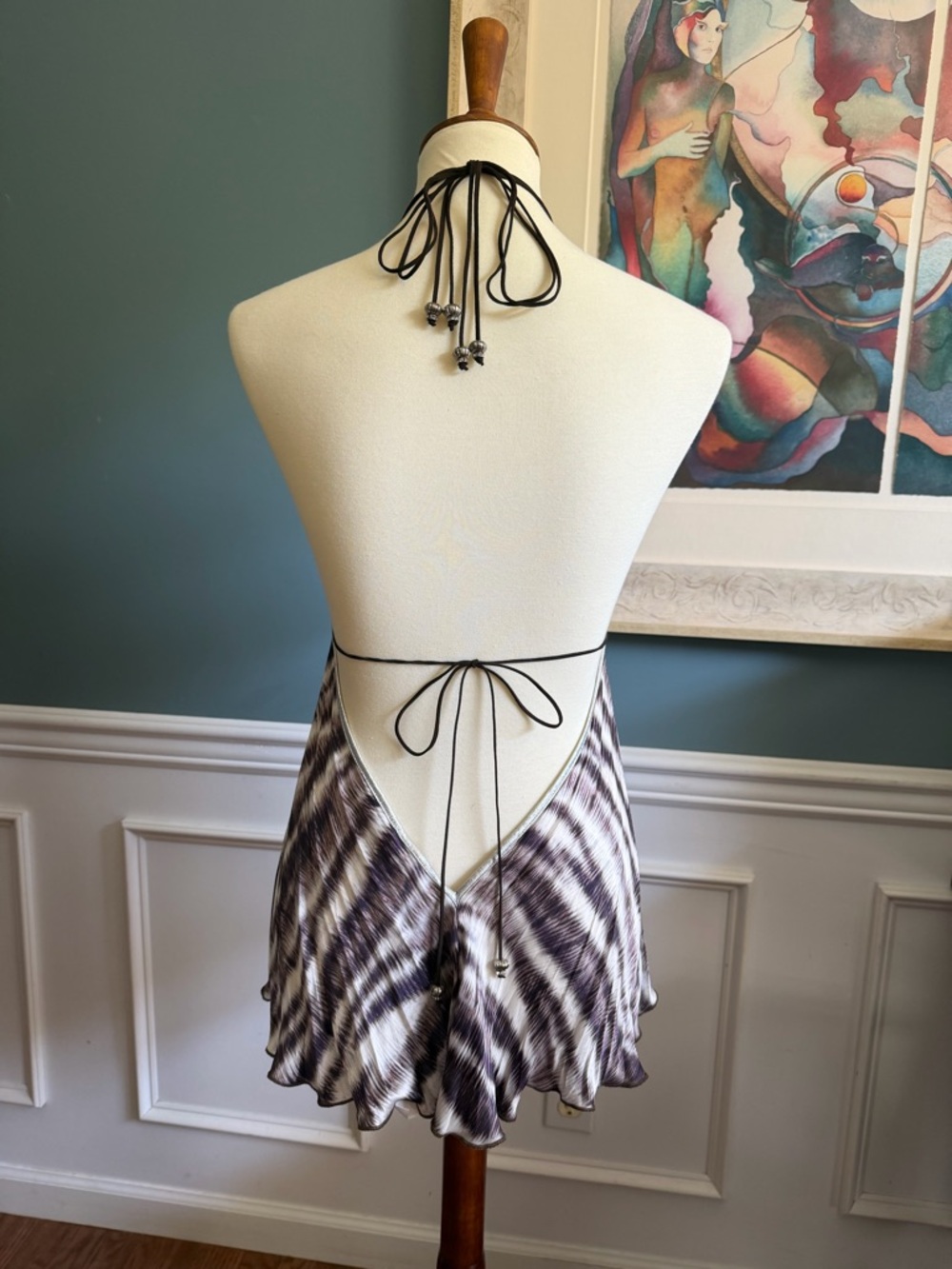Kasia de Gelaque jeweled zebra Halter top - Purple & White - Picture 3 of 5